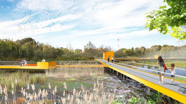 Проект парка на берегу Москвы-реки в Капотне