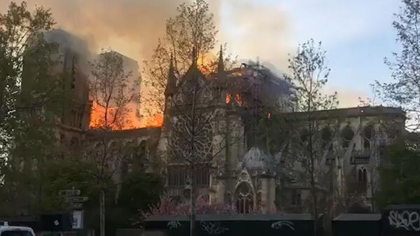 Сердце Парижа в огне: из-за пожара с собора Парижской Богоматери обрушился шпиль