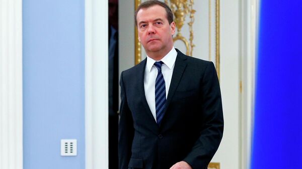 Председатель правительства РФ Дмитрий Медведев перед заседанием правительства РФ. 18 апреля 2019