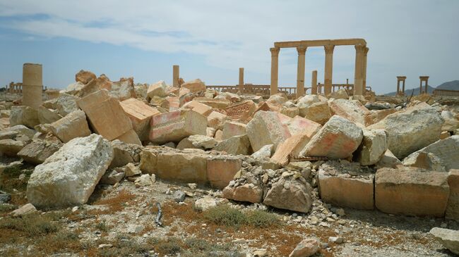 Разрушенный храм Баалшамина в исторической части Пальмиры. 2016 год