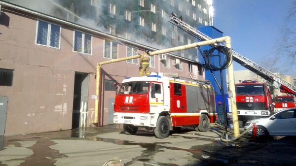 Пожар в бизнес-центре Аврора в Челябинске. 18 апреля 2019