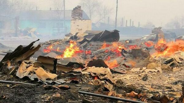 Пожар в селе Унда Забайкальского края