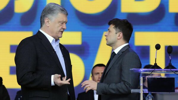 Дебаты кандидатов в президенты Украины Петра Порошенко и Владимира Зеленского