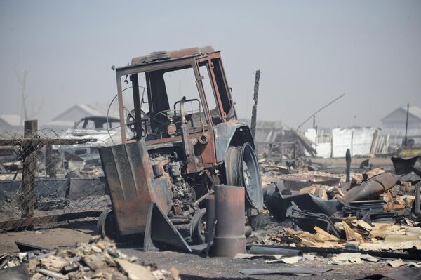 Последствия пожара в селе Усть-Ималка Ононского района Забайкальского края