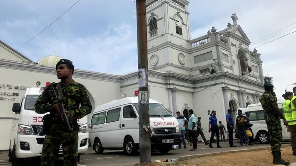 На месте взрыва в церкви в Коломбо, Шри-Ланка. 21 апреля 2019 
