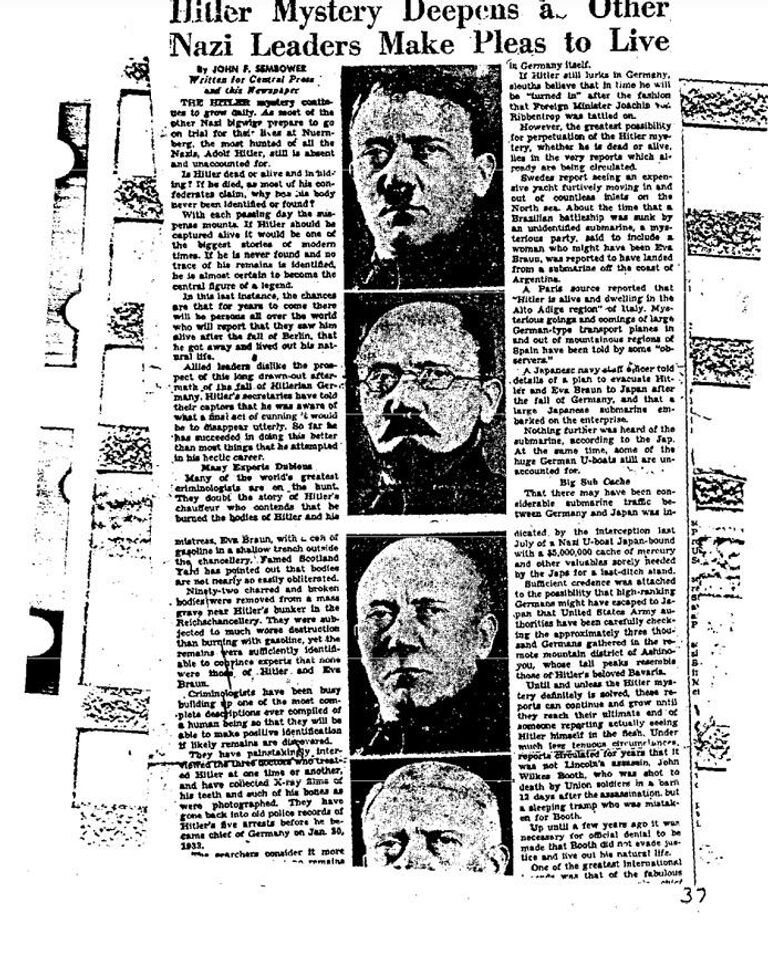 Рассекреченные документы ФБР о расследовании версии бегства Адольфа Гитлера в Аргентину