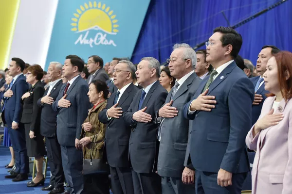 Делегаты XIX внеочередного съезда партии Нур Отан. 23 апреля 2019