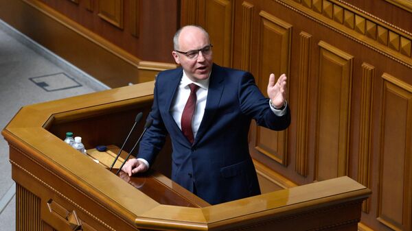 Председатель Верховной рады Украины Андрей Парубий на заседании Верховной рады
