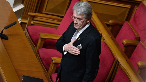 Экс-президент Украины Виктор Ющенко на заседании Верховной рады Украины