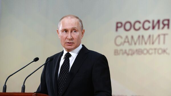 Президент РФ Владимир Путин на пресс-конференции по итогам российско-корейских переговоров. 25 апреля 2019