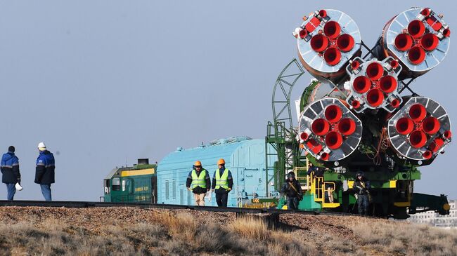 Транспортировка ракеты-носителя Союз-ФГ 