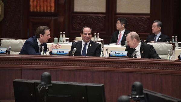 Президент РФ Владимир Путин на первом заседании круглого стола форума международного сотрудничества Один пояс - один путь в Пекине. 27 апреля 2019