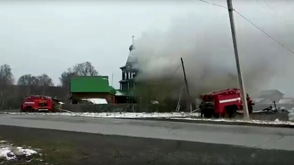 Пожар в церкви в Саткинском районе Челябинской области