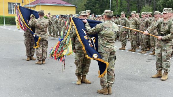 Американские военнослужащие во время ротации подразделений по подготовке военнослужащих Украины Американские военнослужащие во время ротации подразделений по подготовке военнослужащих Украины