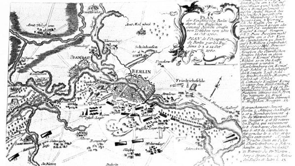 © Галина Киселева / РИА Новости<br>План осады Берлина русскими войсками, 1760 год. Архивное фото