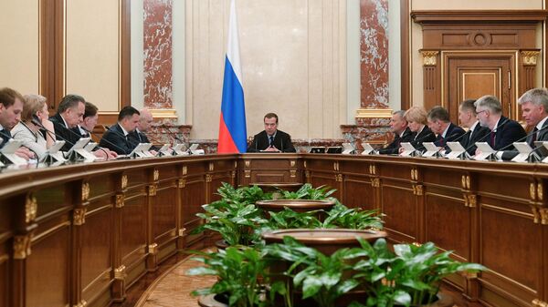 Председатель правительства РФ Дмитрий Медведев проводит заседание правительства РФ. 7 мая 2019