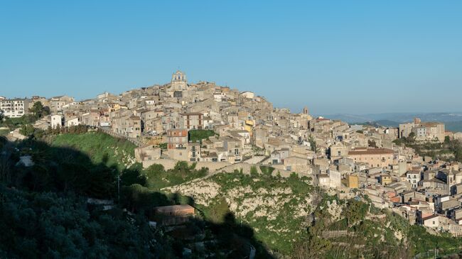 Панорама города Муссомели в Сицилии