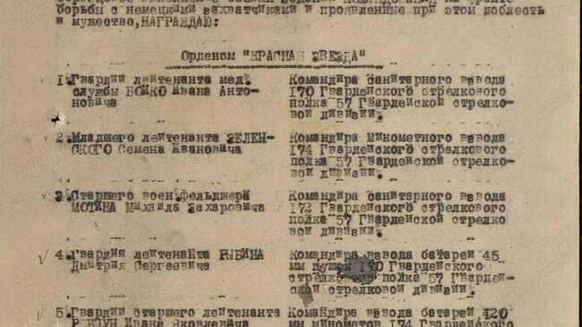 Документ с информацией о Семене Ивановиче Зеленском
