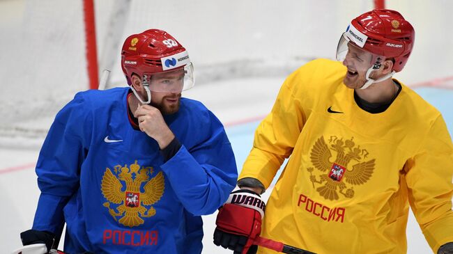 Хоккей. Чемпионат мира. Тренировка сборной России