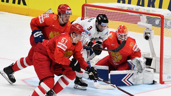 Игровой момент матча Россия - Австрия