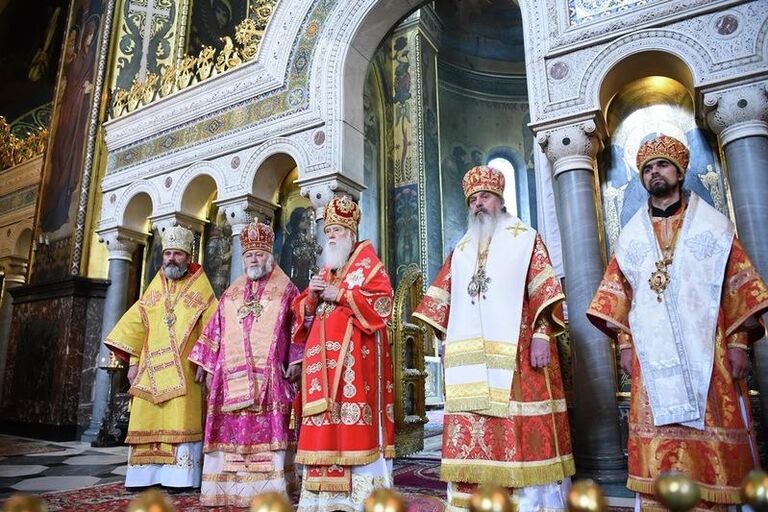 Служба патриарха Филарета во Владимирском соборе Киева. 14 мая 2019