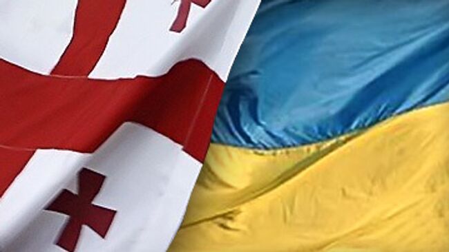 Флаги Грузии и Украины