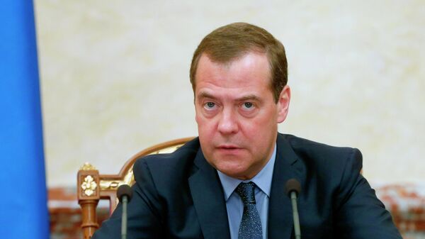  Председатель правительства РФ Дмитрий Медведев проводит заседание правительства РФ. 16 мая 2019
