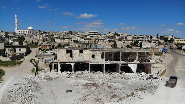 Панорама селения Кансфра в провинции Идлиб, Сирия. 8 мая 2019