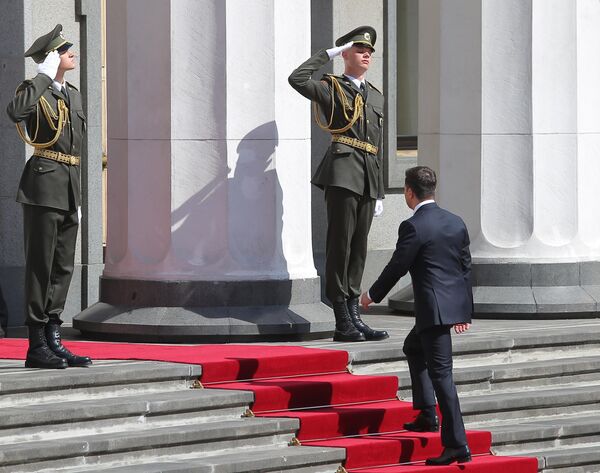 Избранный президент Украины Владимир Зеленский перед началом церемонии инаугурации в Киеве. 20 мая 2019
