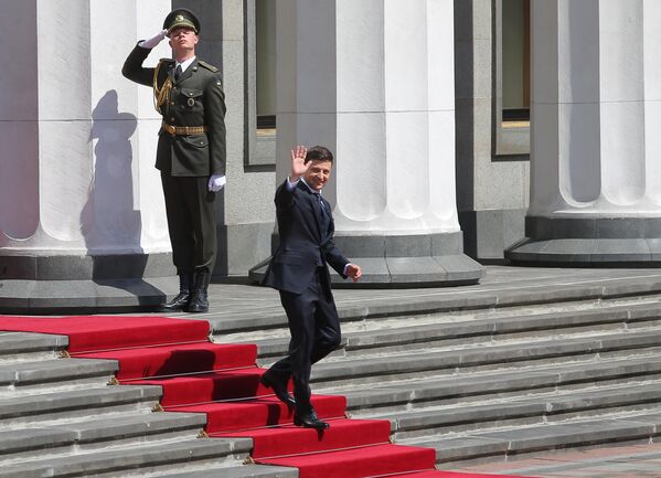 Президент Украины Владимир Зеленский после церемонии инаугурации в Верховной Раде в Киеве. 20 мая 2019