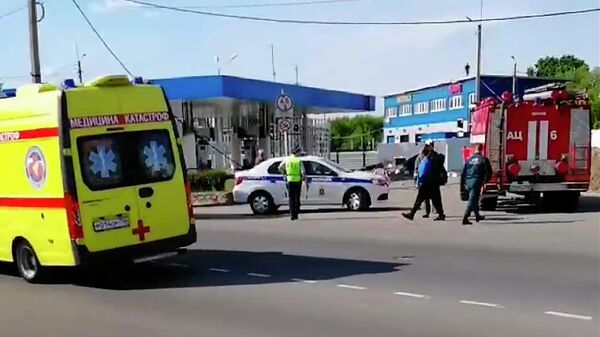 Место инцидента на заправочной станции в Сурпухове
