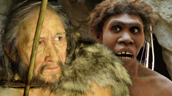Кроманьонец и неандерталец. Архивное фото