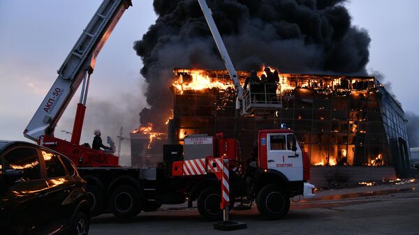 Пожар в автоцентре Hyundai в Кемерове. 20 мая 2019
