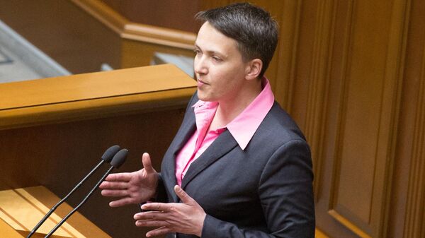 Депутат Верховной рады Украины Надежда Савченко выступает на заседании Верховной рады Украины