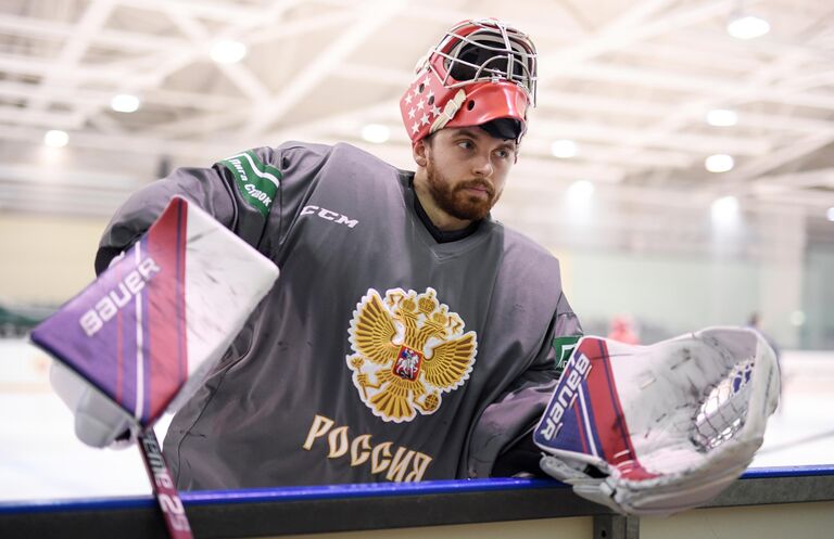 Вратарь сборной России Илья Сорокин Вратарь сборной России Илья Сорокин