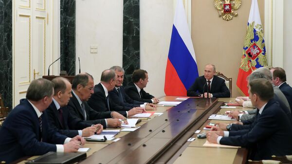 Президент РФ Владимир Путин провел заседание Совбеза РФ. 24 мая 2019