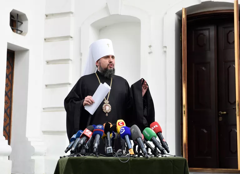 Митрополит Киевский и всея Украины Епифаний после заседания Синода Украинской православной церкви Митрополит Киевский и всея Украины Епифаний после заседания Синода Украинской православной церкви