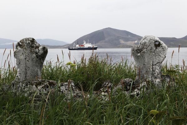 Древнее эскимосское сооружение Китовая аллея на острове Ыттыгран в Чукотском автономном округе