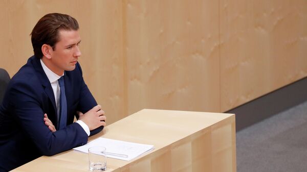 Себастьян Курц во время заседания парламента Австрии. 27 мая 2019