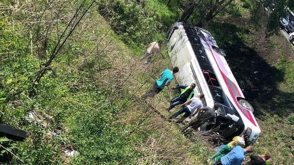 Последствия ДТП с участием автобуса В Приморье. 28 мая 2019