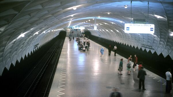 Центральный зал станции метро Спортивная в Харькове