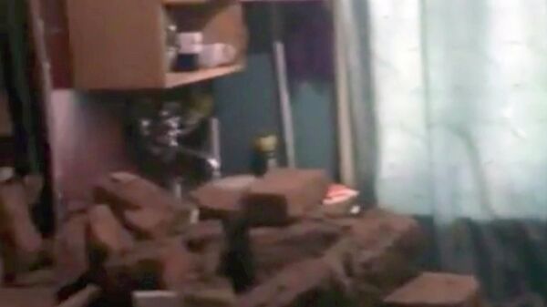 Стоп-кадр видео последствий обрушения дома в Красноармейском районе Волгограда