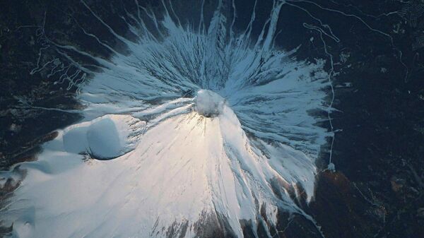 Вулкан Фудзияма с борта Международной космической станции