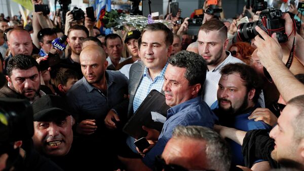 Михаил Саакашвили в международном аэропорту Борисполь в Киеве. 29 мая 2019