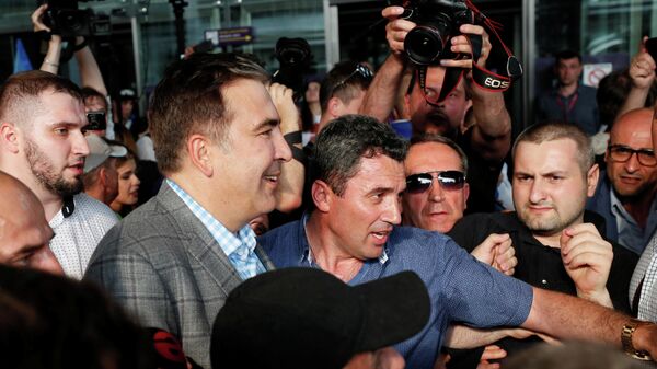 Михаил Саакашвили в международном аэропорту Борисполь в Киеве. 29 мая 2019