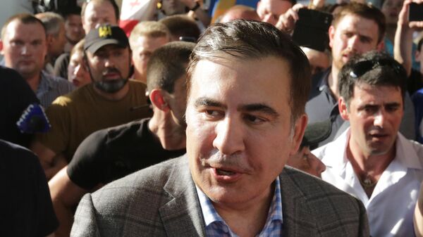 Михаил Саакашвили в киевском аэропорту Борисполь