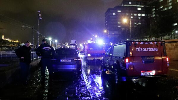 Полиция в районе крушения катера в Будапеште