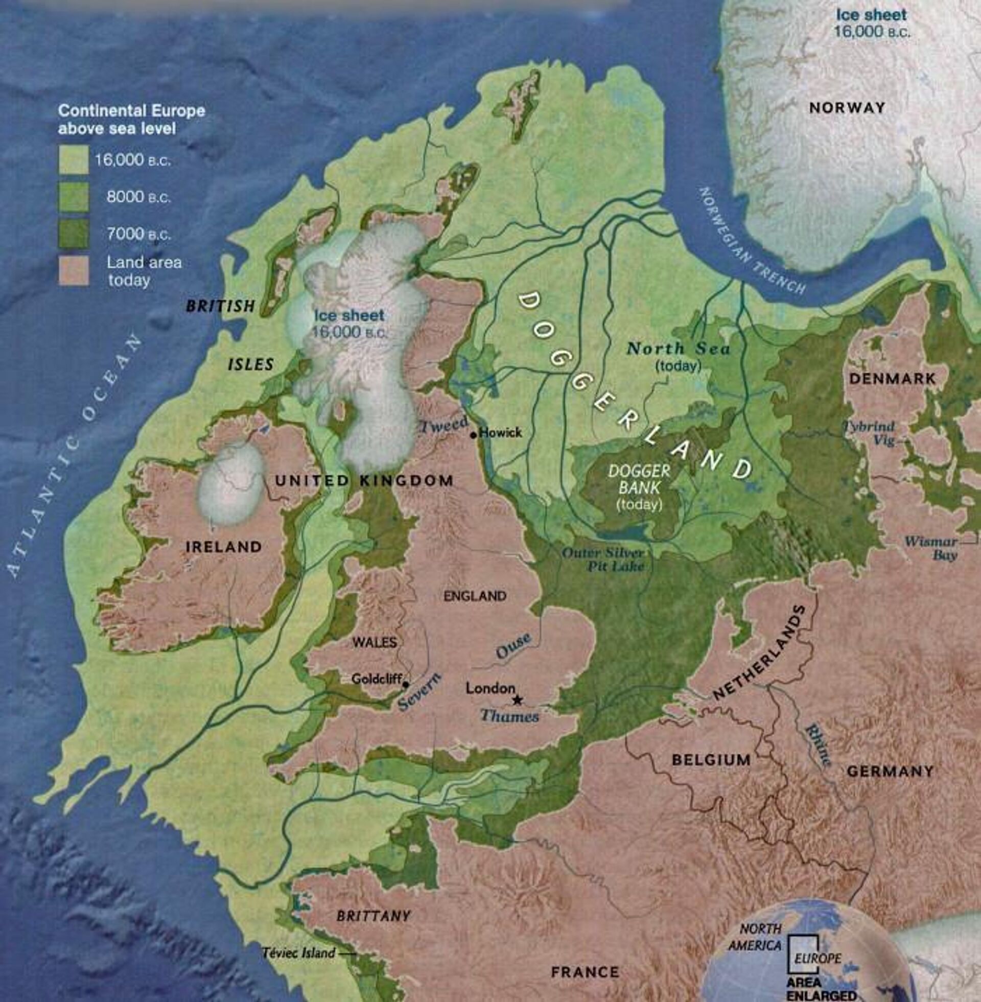 Доггерленд - территория, занимавшая южную часть Северного моря и соединявшая Британию с материковой Европой - РИА Новости, 1920, 11.01.2021