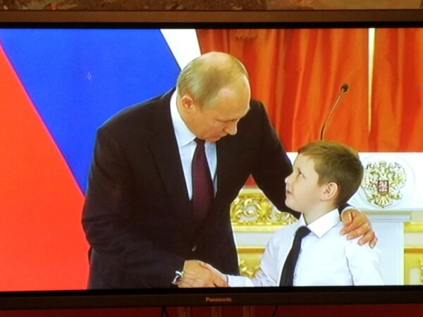 Президент РФ Владимир Путин. Награждение орденами Родительская слава в Александровском зале Кремля. 30 мая 2019 года.