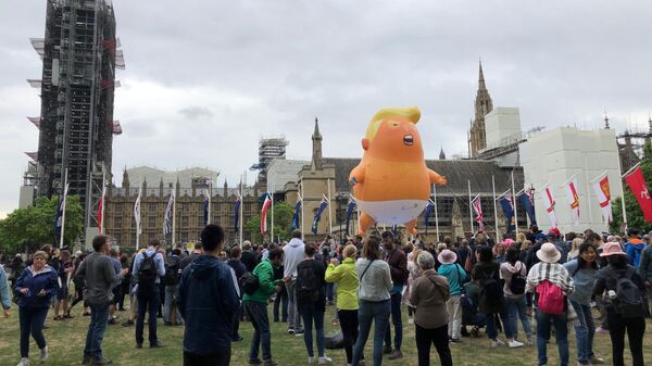 Воздушный шар в виде Трампа в Лондоне во время визита президента США в Великобританию. 4 июня 2019
